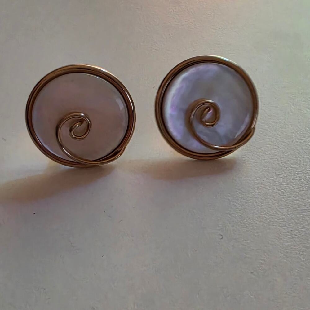 Mid-century Mother of Pearl Cuffinks by Swank